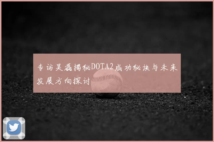 专访吴磊揭秘DOTA2成功秘诀与未来发展方向探讨